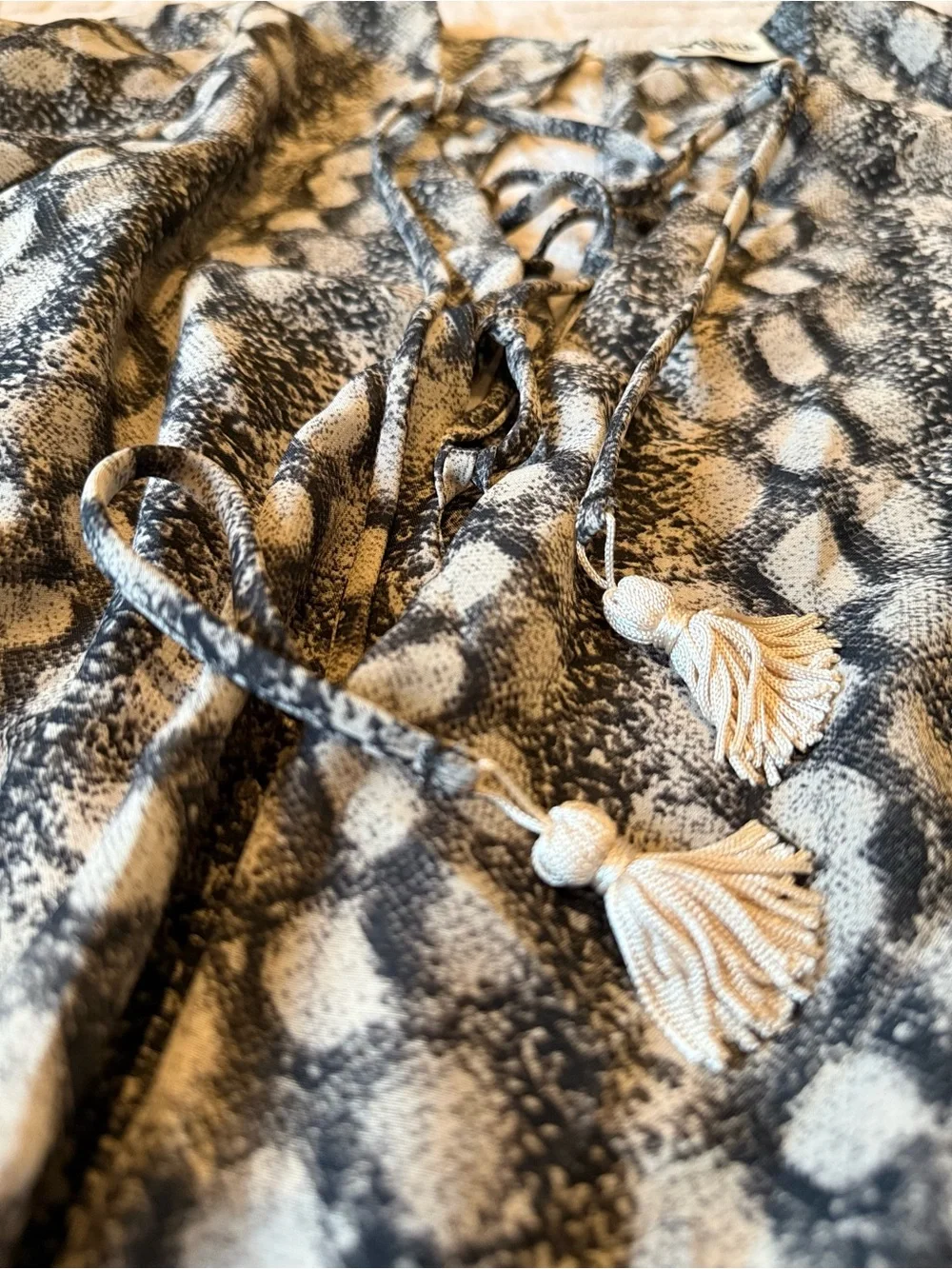 Show Me Your MuMu Snake Print Tie-Front Romper